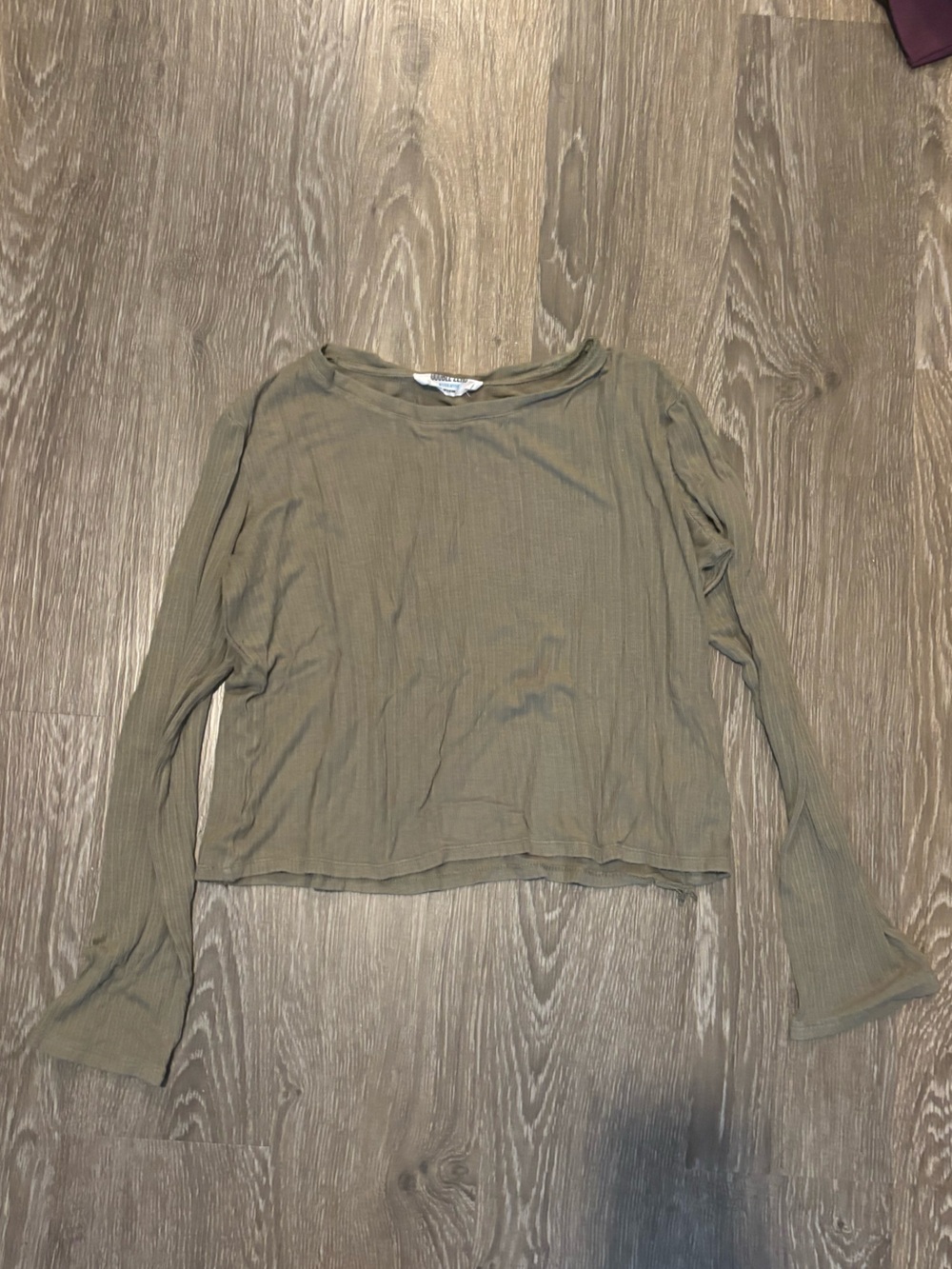 Double Zero Olive Ribbed Long Sleeve Top